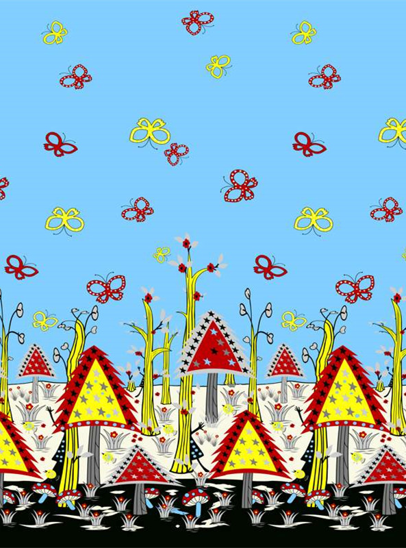 奇幻森林风面料印花 儿童服装印花素材推荐