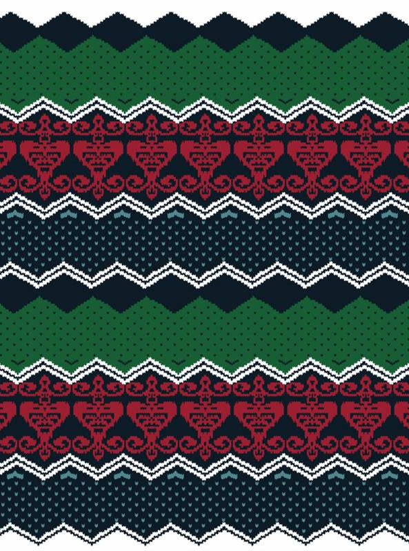 民族风针织面料印花素材 复古节日服装印花设计