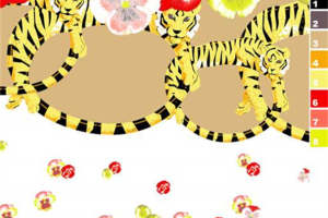 时尚虎纹花卉图案 高端服装印花素材推荐