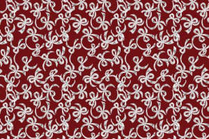 复古红底白结面料印花素材 浪漫蝴蝶结服装印花设计