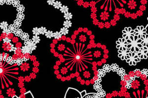 复古红白花卉面料印花素材 时尚服装印花设计灵感