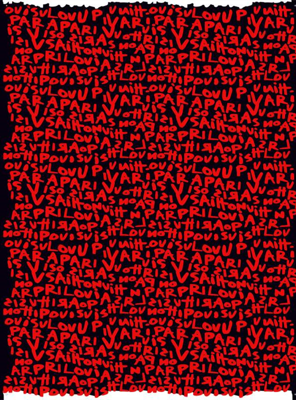 红色密集文字纹理面料印花素材 时尚服装印花设计