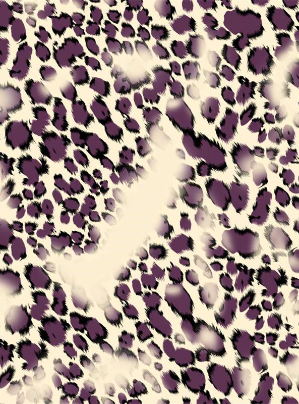 紫色豹纹面料印花素材 时尚服装印花设计