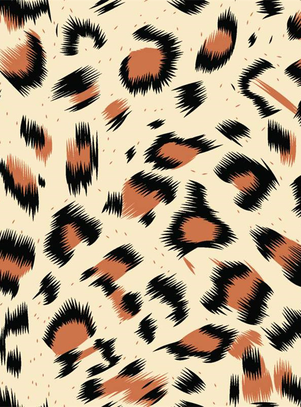 时尚豹纹面料印花素材 经典复古风服装印花设计