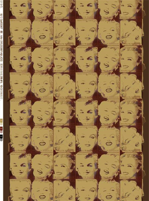 复古邮票风玛丽莲梦露 时尚面料印花素材