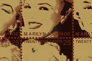 复古风玛丽莲梦露邮票图案 高端服装印花面料设计素材