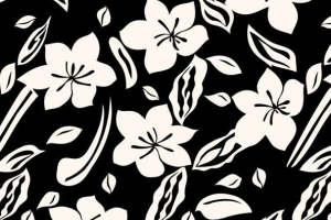 黑白花卉面料印花素材，打造独特服装印花设计