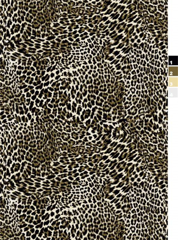 经典豹纹面料印花设计,适用于时尚服装印花素材
