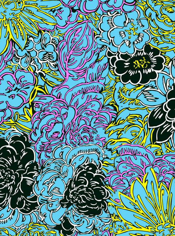 复古波普风花卉面料印花素材 服装印花设计