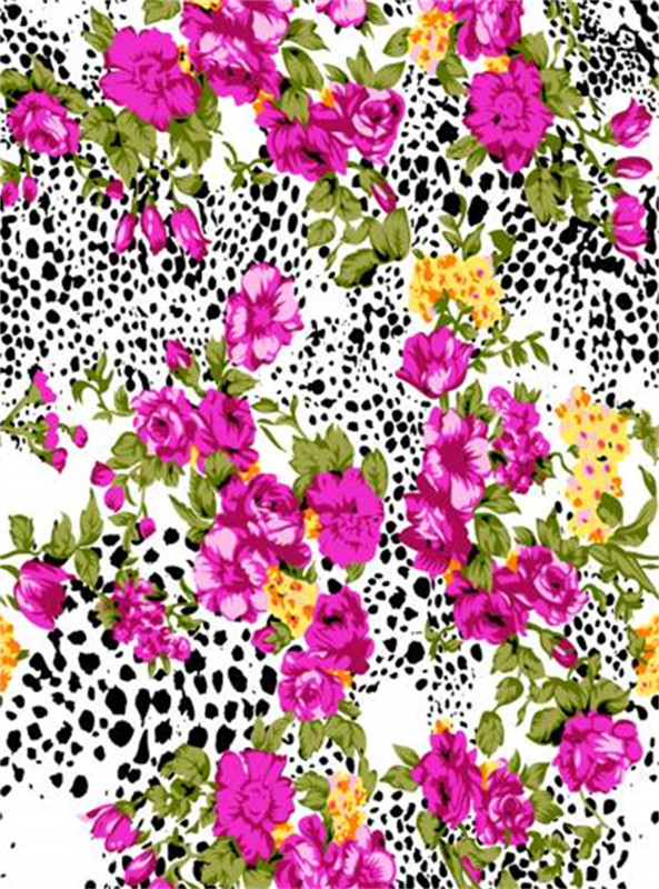 复古豹纹花卉面料印花素材 时尚服装印花设计灵感