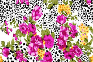 复古豹纹花卉面料印花素材 时尚服装印花设计灵感