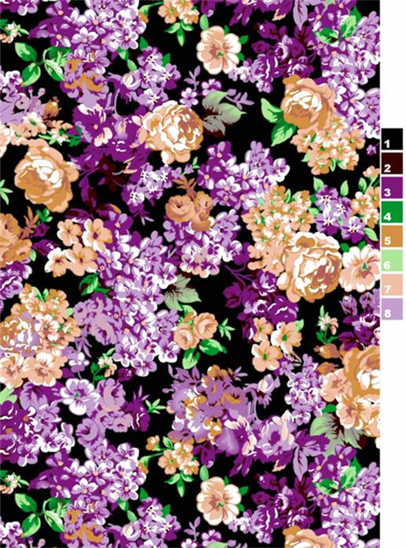 复古花卉面料印花 高端服装印花设计素材