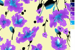 时尚紫色花卉服装印花素材 浪漫文艺风面料设计