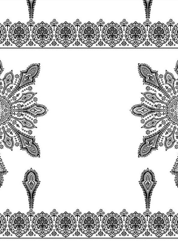 复古民族风对称花纹 高端服装印花素材推荐