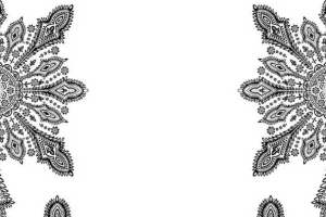 复古民族风对称花纹 高端服装印花素材推荐