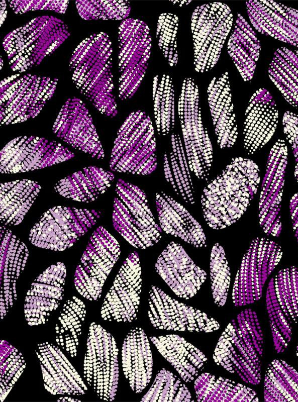 紫白渐变花卉面料印花 时尚服装印花设计素材