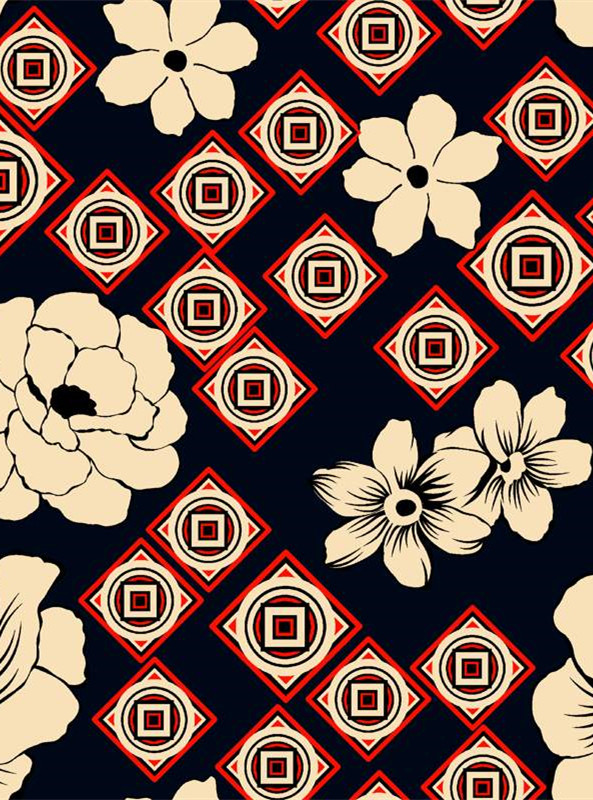 复古民族风花卉几何面料印花素材 服装印花设计灵感
