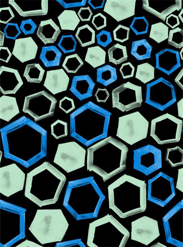 现代几何六边形面料印花素材 时尚服装印花设计灵感