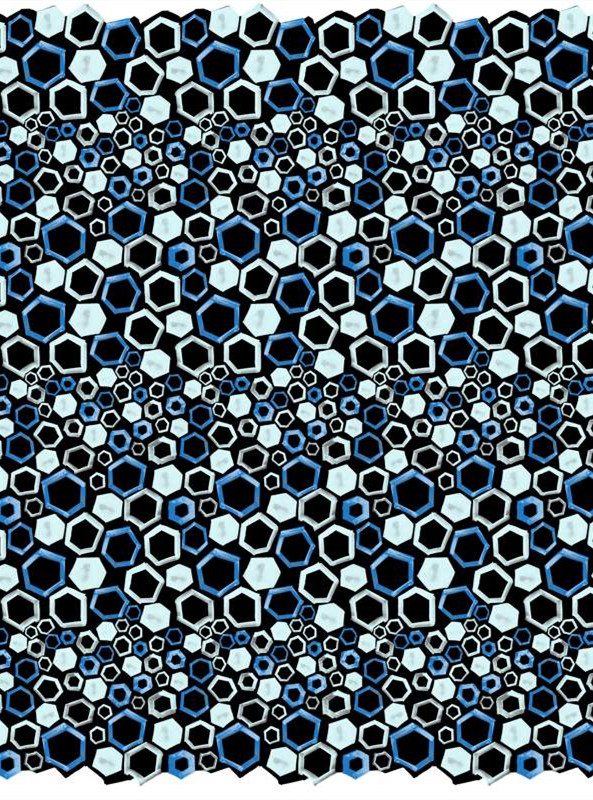 科技蓝黑六边形面料印花,赋能时尚运动装设计