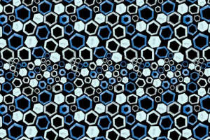 科技蓝黑六边形面料印花，赋能时尚运动装设计