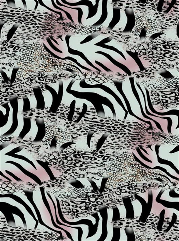 高级感斑马豹纹混搭服装印花设计素材
