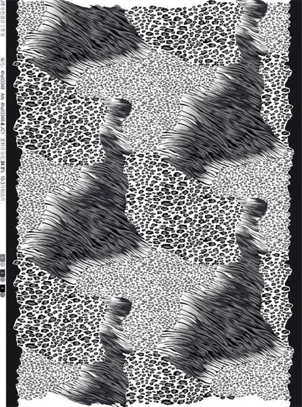 抽象纹理与豹纹融合的面料印花设计素材