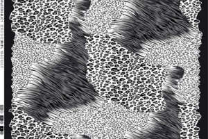 抽象纹理与豹纹融合的面料印花设计素材