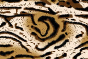 复古虎纹面料印花 时尚服装印花设计素材