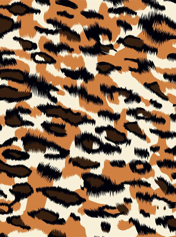 复古豹纹面料印花设计,打造个性服装印花素材