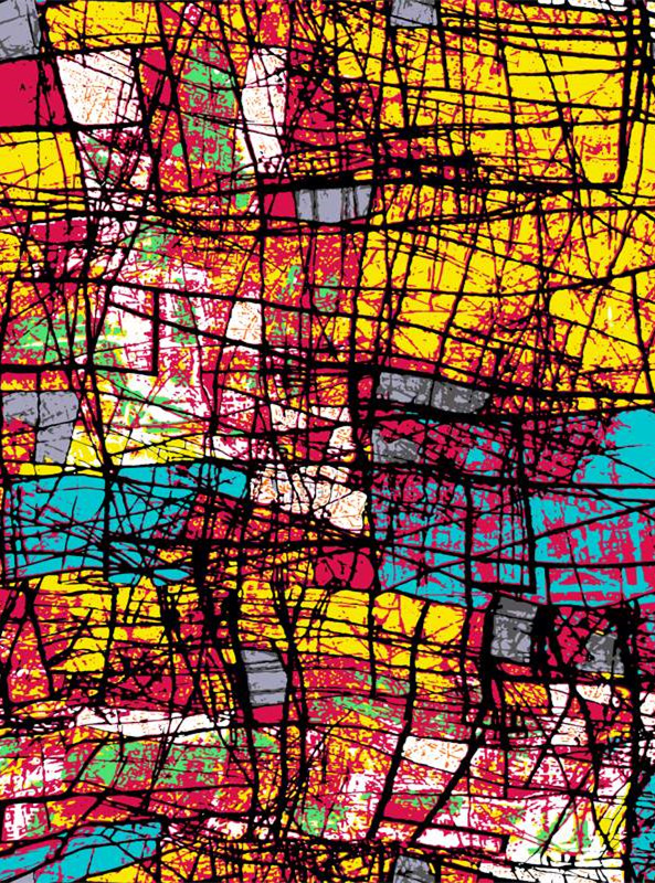 时尚撞色抽象纹理 创意面料印花设计素材