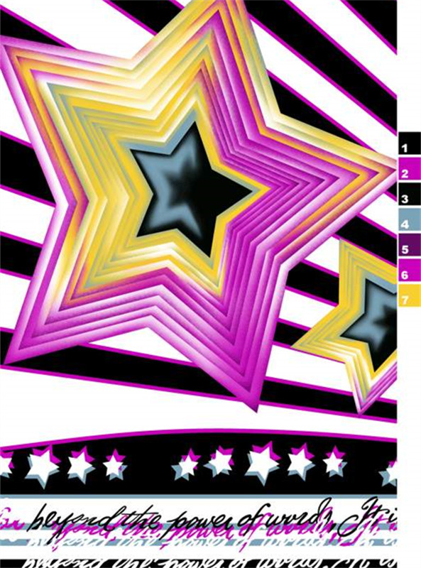 星形渐变面料印花素材,打造潮流服装视觉焦点