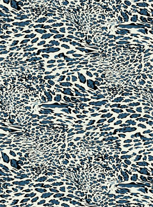 时尚蓝白豹纹面料印花设计素材
