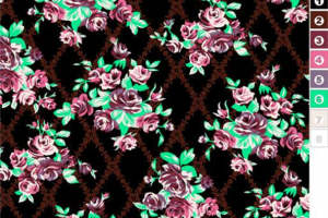 复古玫瑰花纹面料印花 高端服装印花设计素材