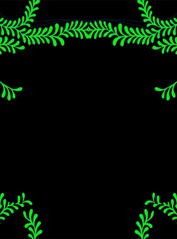 清新绿植边框服装印花素材 时尚面料印花设计