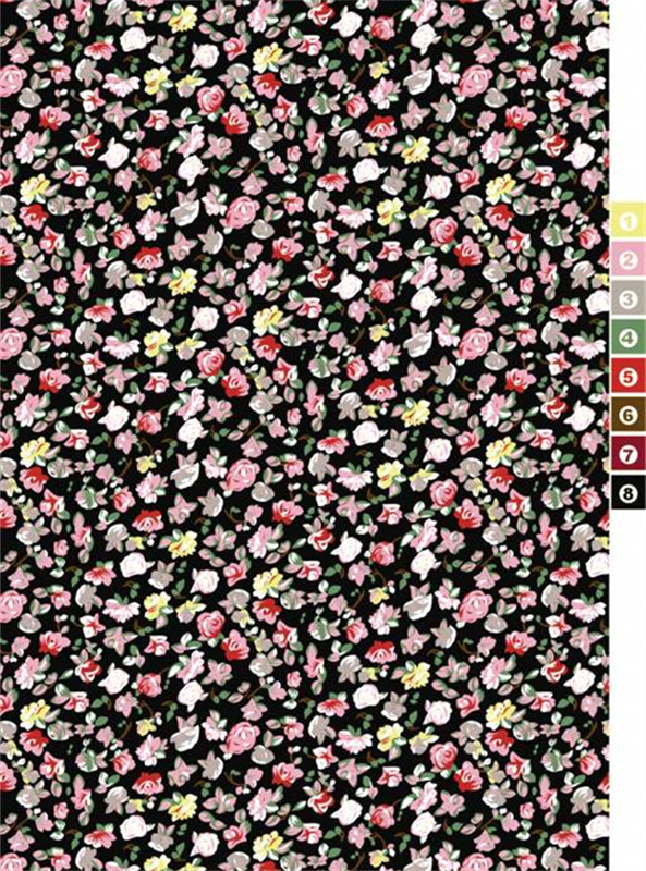 复古碎花面料印花素材,适用于服装设计的浪漫花卉图案