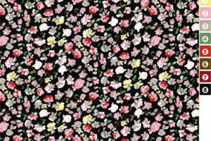 复古碎花面料印花素材，适用于服装设计的浪漫花卉图案