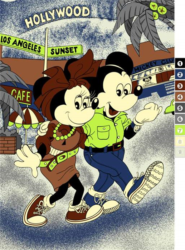 复古好莱坞风米奇米妮 服装印花素材 面料印花设计灵感