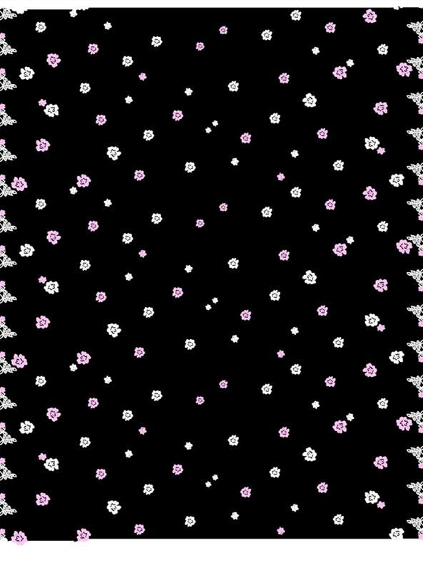 黑色底碎花面料印花素材 时尚服装印花设计