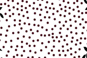 复古波点与叶片交织的面料印花素材，适用于时尚服装印花设计