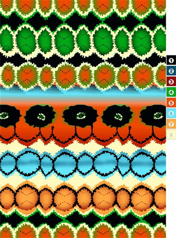 复古民族风面料印花设计,适用于服装印花的创意素材