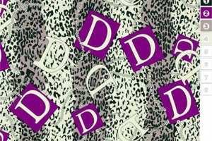 潮流字母D豹纹面料印花 时尚服装印花设计素材