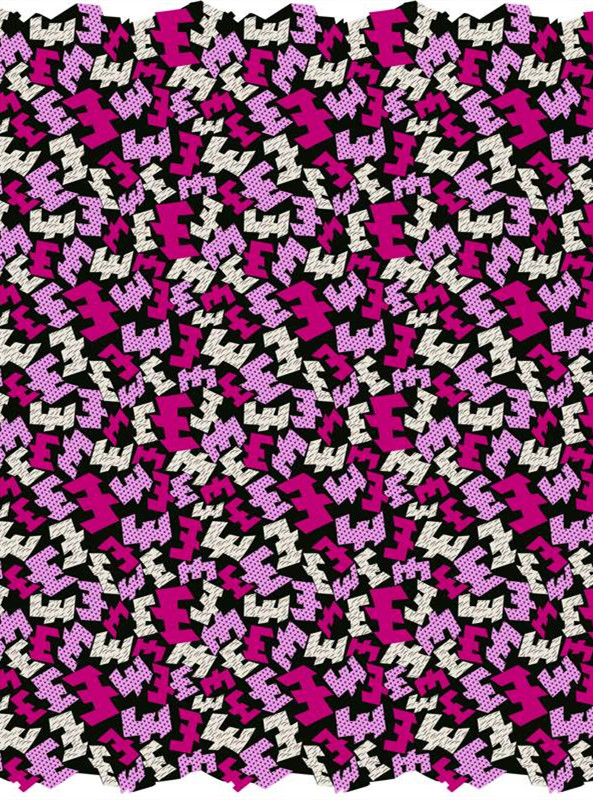 高饱和度撞色服装印花面料设计素材