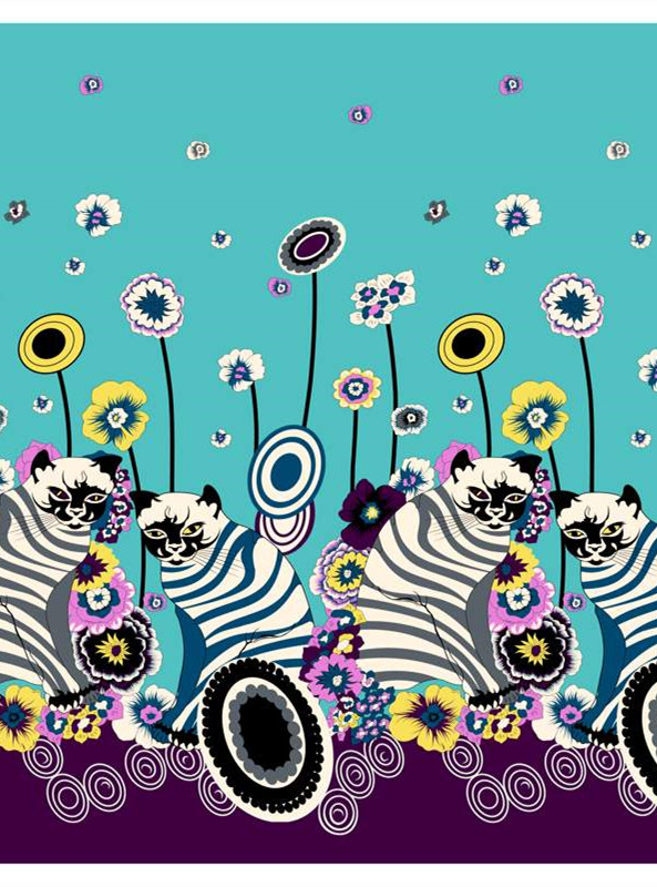 复古斑马花卉面料印花素材 时尚服装印花设计灵感