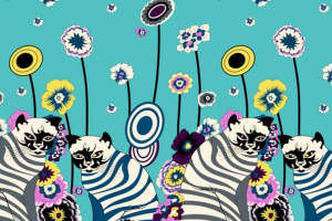 复古斑马花卉面料印花素材 时尚服装印花设计灵感