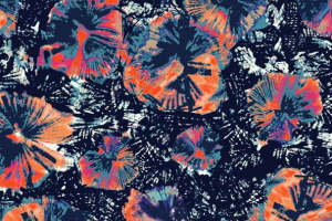 时尚艺术风面料印花素材 抽象花卉服装印花设计