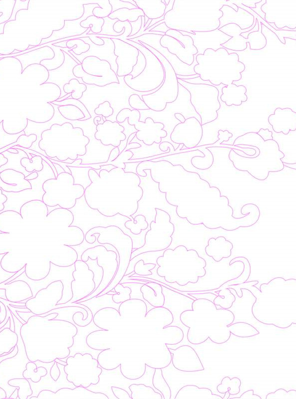 清新花卉面料印花素材 优雅线条服装印花设计