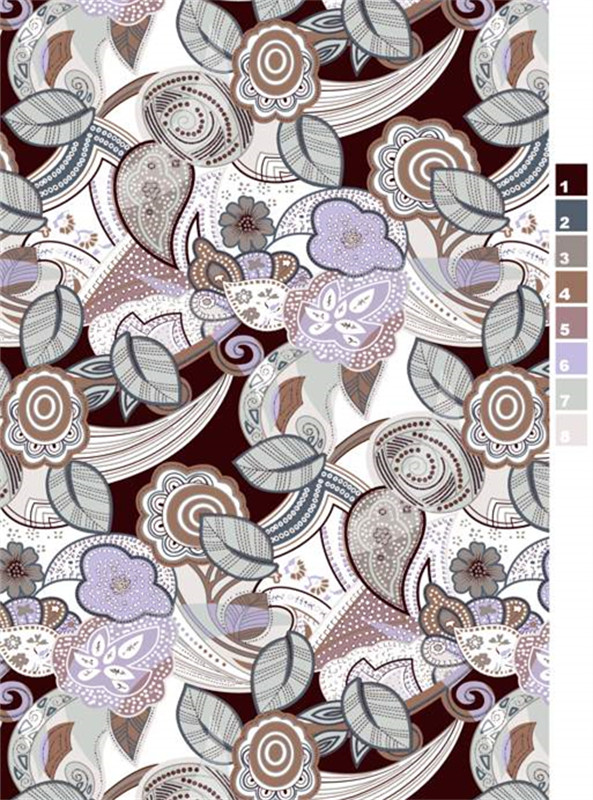 复古花卉面料印花素材 艺术风服装印花设计