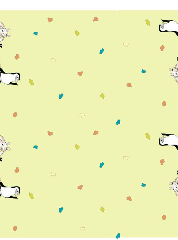 可爱卡通动物与彩片点缀的童趣面料印花素材