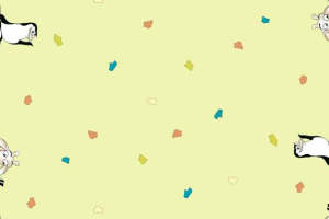 可爱卡通动物与彩片点缀的童趣面料印花素材