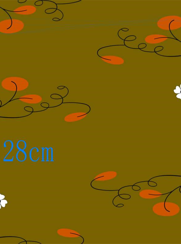 橄榄绿底橙色藤蔓 服装印花设计素材